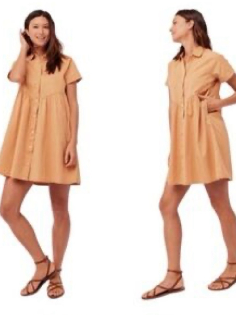 NWOT Pact Organic Cotton Denim Chambray Shirt Dress Size Medium